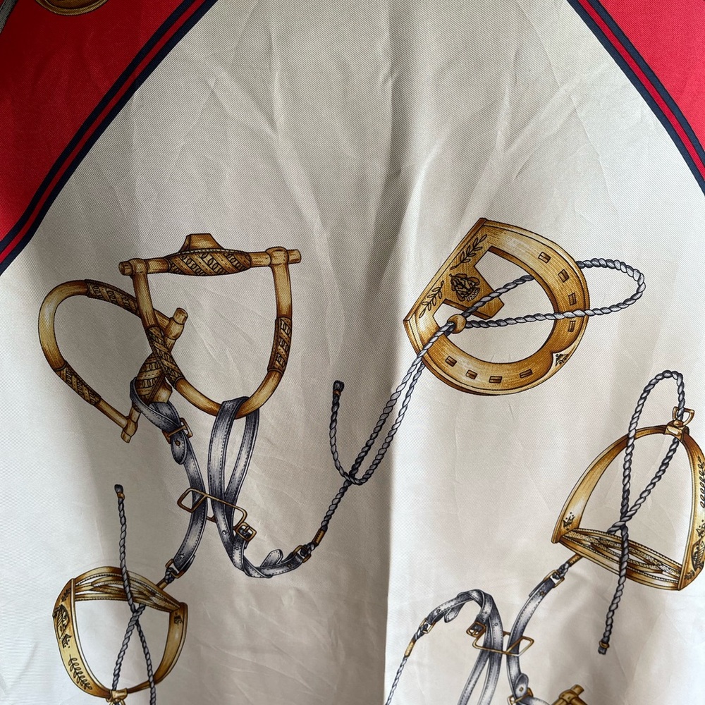 Vintage Gucci Equestrian Print Silk Scarf. - Picture 6 of 16